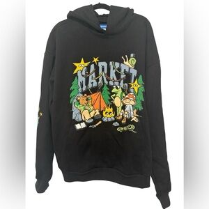 MARKET Studios Black "Backcountry Buds" Camping Graphic Hoodie Sweatshirt XXL